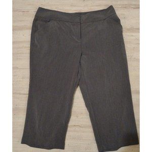 Womens Nicole Miller New York Gray Cropped 3/4 Pants Size 16